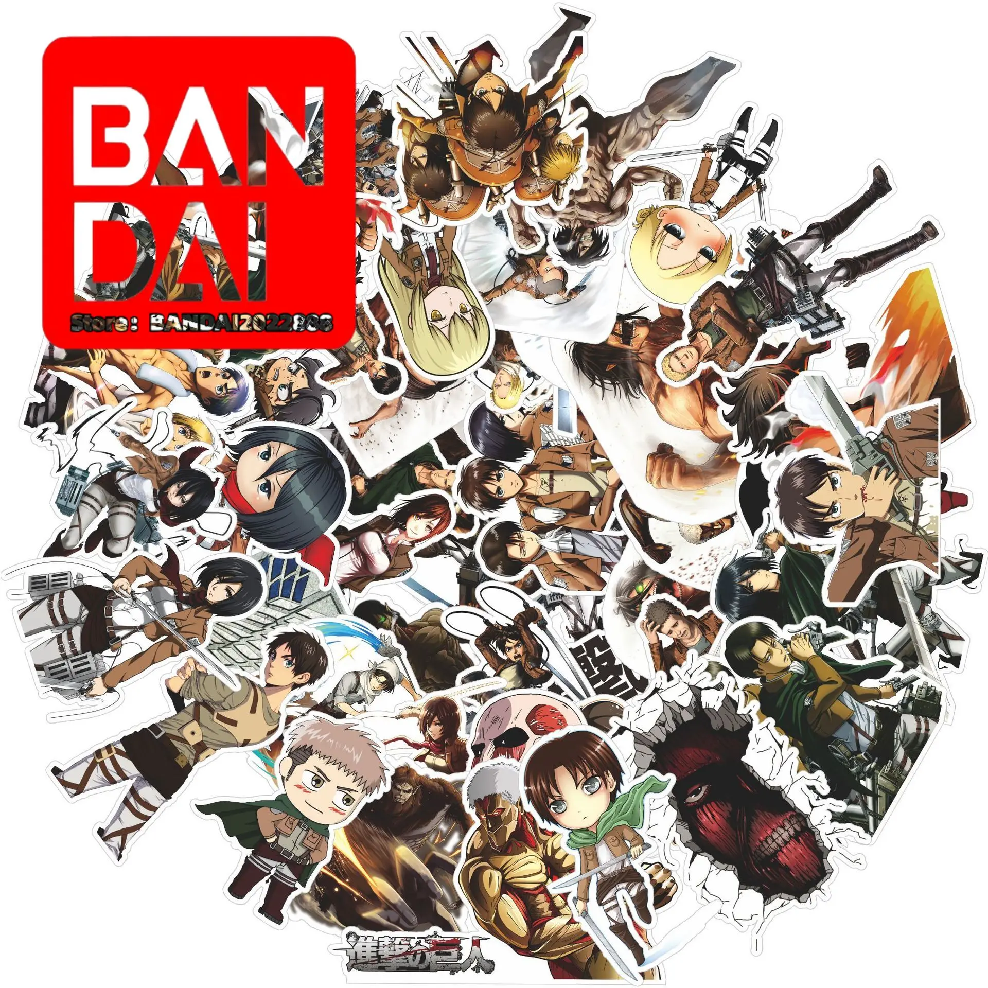 

50 Japanese Anime Attack on Titan Graffiti Stickers Skateboard Mobile Phone Luggage Waterproof Stickers Wholesale Customization