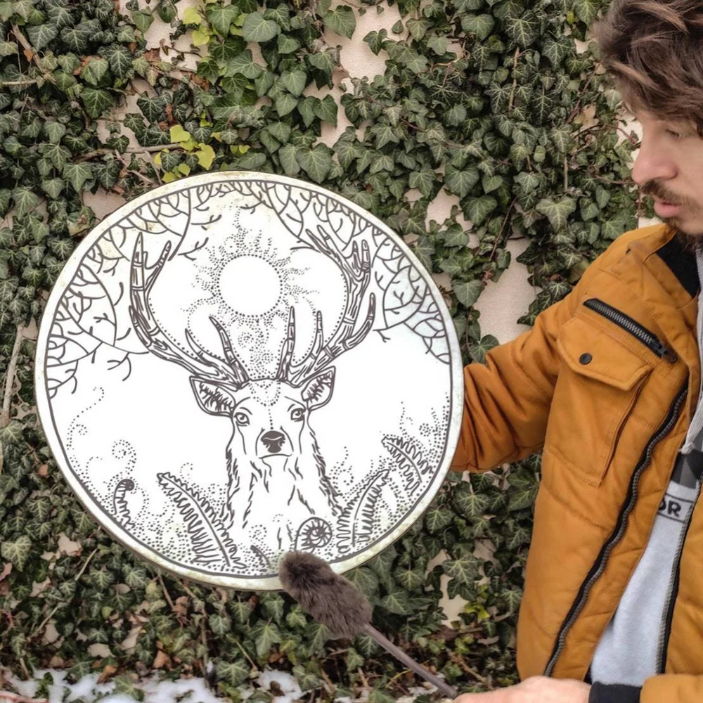 Барабан шамана 25 см украшение Древо жизни ручной работы барабан музыка в виде