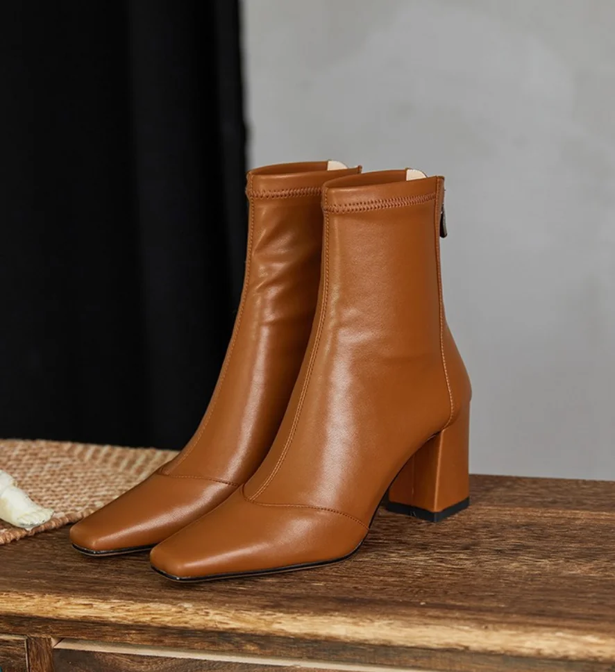 Белые женские ботильоны 2024 классические элегантные офисные кожаные ботинки Rretro