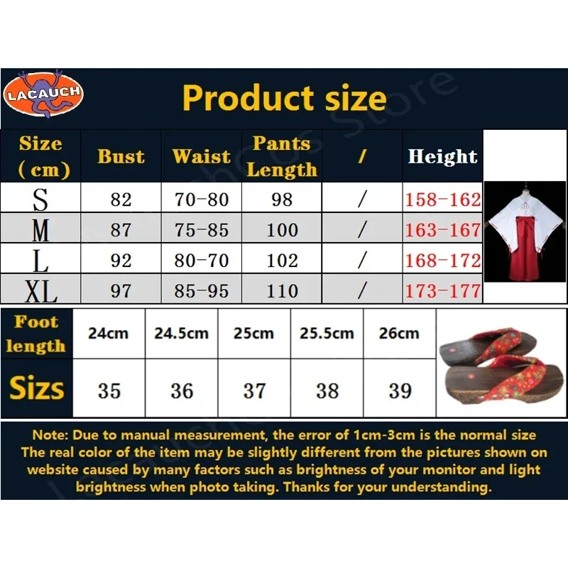 Лакимоно аниме для косплея InuYasha униформа женщин костюмы на Хэллоуин босоножки