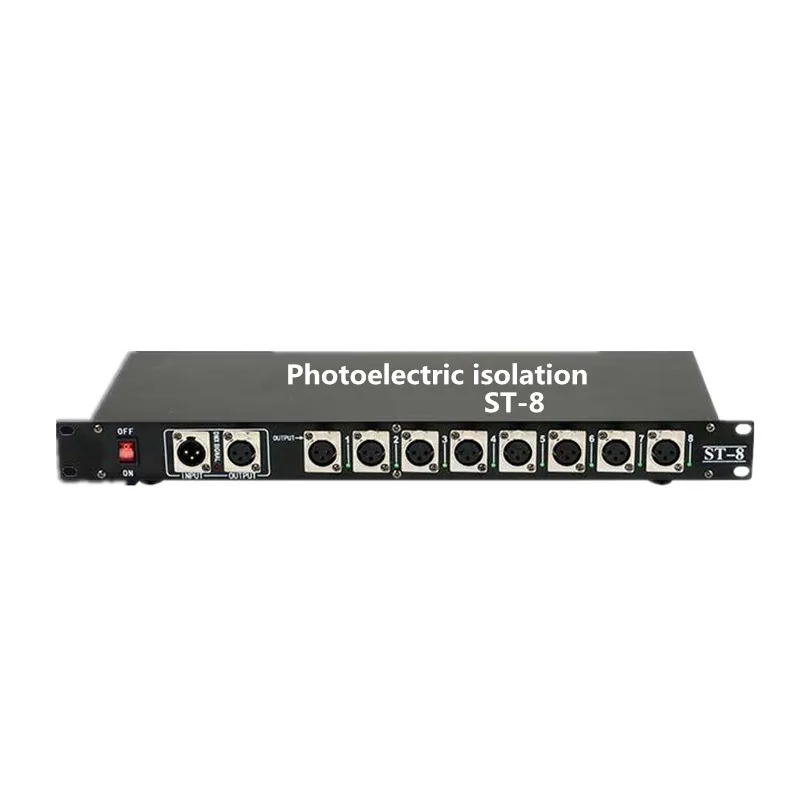 

Photoelectric Isolation 8CH DMX Splitter/DMX Stage Light Signal Amplifier Splitter With Optical Isolation/ 8 Way DMX Distributor