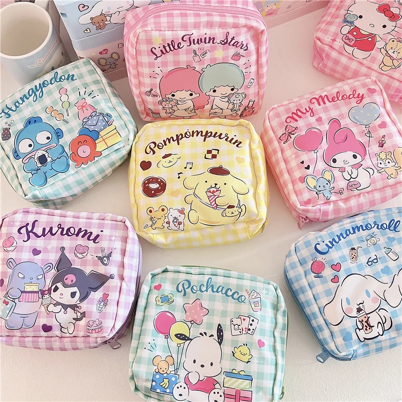

Милая гигиеническая салфетка Ins в форме сердца Kuromi My Melody, плюшевая сумка в стиле корикоричной, маленькая квадратная сумка для хранения гигие...