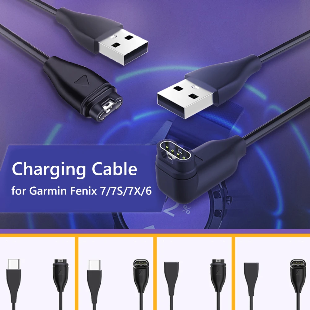 

1 м/17 см зарядный кабель аксессуары Micro USB Type-C зарядный кабель для часов зарядный кабель для смарт-часов зарядный кабель для Garmin Fenix 7/7S/7X/6/6S