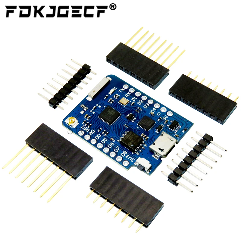 Фото WEMOS D1 Mini 4M 16M байт Разъем для внешней антенны NodeMCU на базе ESP8266 ESP-8266EX CP2104 WIFI Макетная плата Micro USB №1
