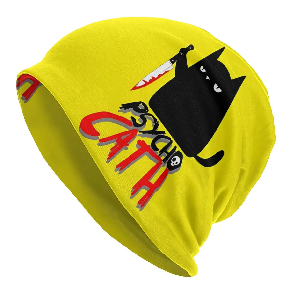 

Thin Bonnet Hats Killer Cat Men Women's Psycho Killer Cat Cap Street Skullies Beanies Caps