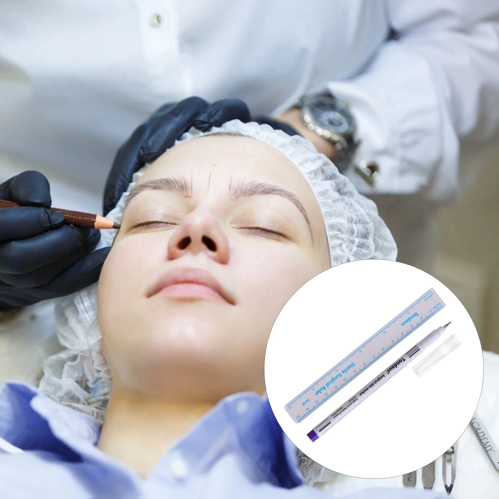 

20 Pcs Tattoo Markers Eyeliner Stencil Pen Oil Ink Painting Template Double Head Plastic Skin Marking