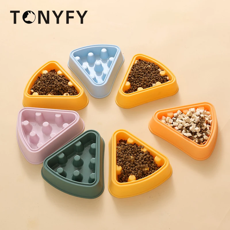

Pet Feeding Bowl Cartoon Pizza Shape Dogs Slow Food Durable Feeder Puppy Puzzle Anti-choking Non-slip Cats Bowl Pet Supplies