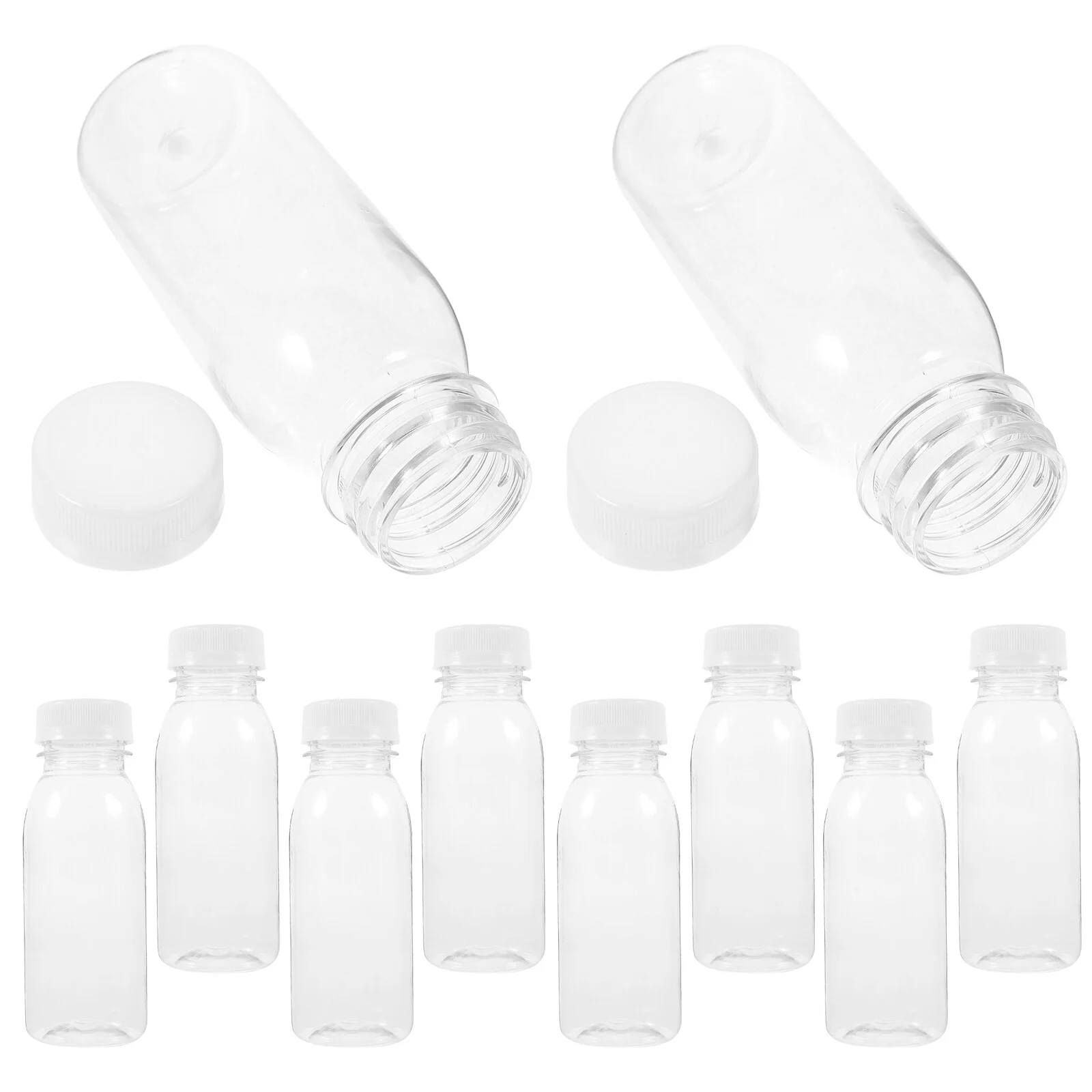 

10 Pcs Milk Bottle Juice Container Plastic Mason Jar Lids Jug Bottles Pet Fitness Kids Leak Proof Water