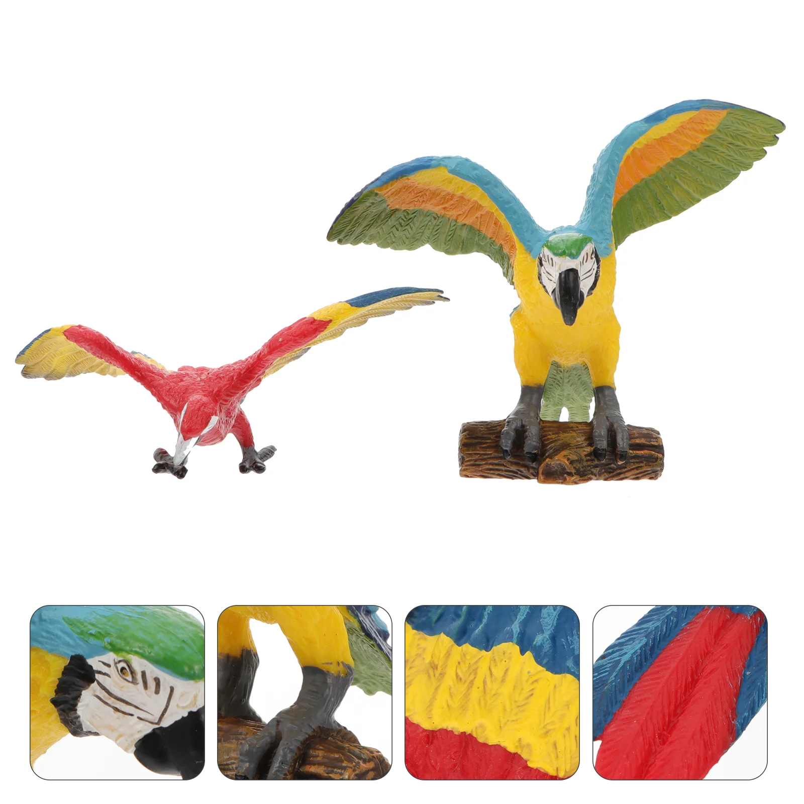 

Parrot Bird Figurines Decor Statue Ornament Realistic Outdoor Figures Patio Plastic Statues Parrots Garden Kids Model Animals