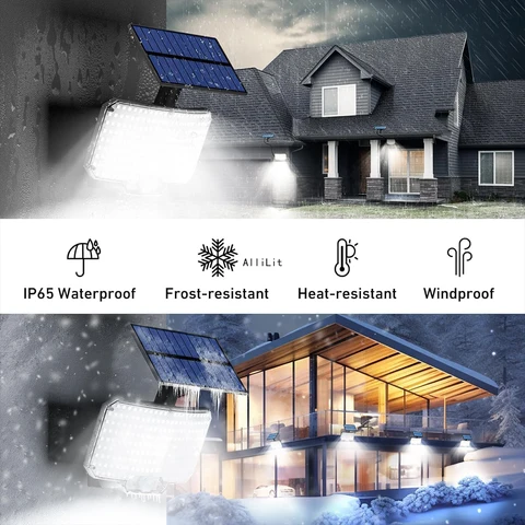 Солнечные прожекторы AlliLit, 234 LED, 3 режима, датчик движения