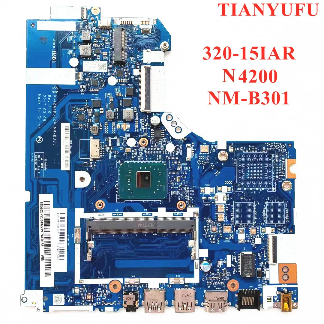 

Материнская плата для ноутбука Lenovo 320-15IAP DG424 DG524 NM-B301 материнская плата с процессором N4200 DDR3L PC3L материнская плата 100% полностью протестирована