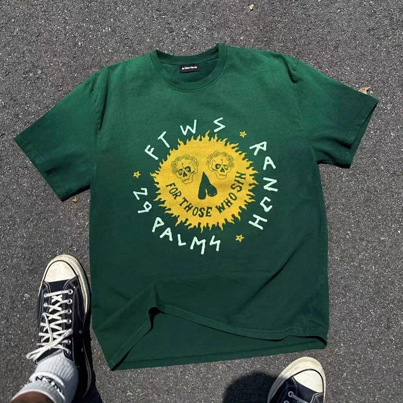 

Travis 23ss New High Quality Cotton Cactus Printed T-Shirt For Spring And Summer