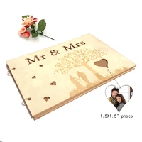 mr mrs heart tree wooden wedding gues tbook mr mrs photo frame wedding guest sign in book wedding autograph book sign in book