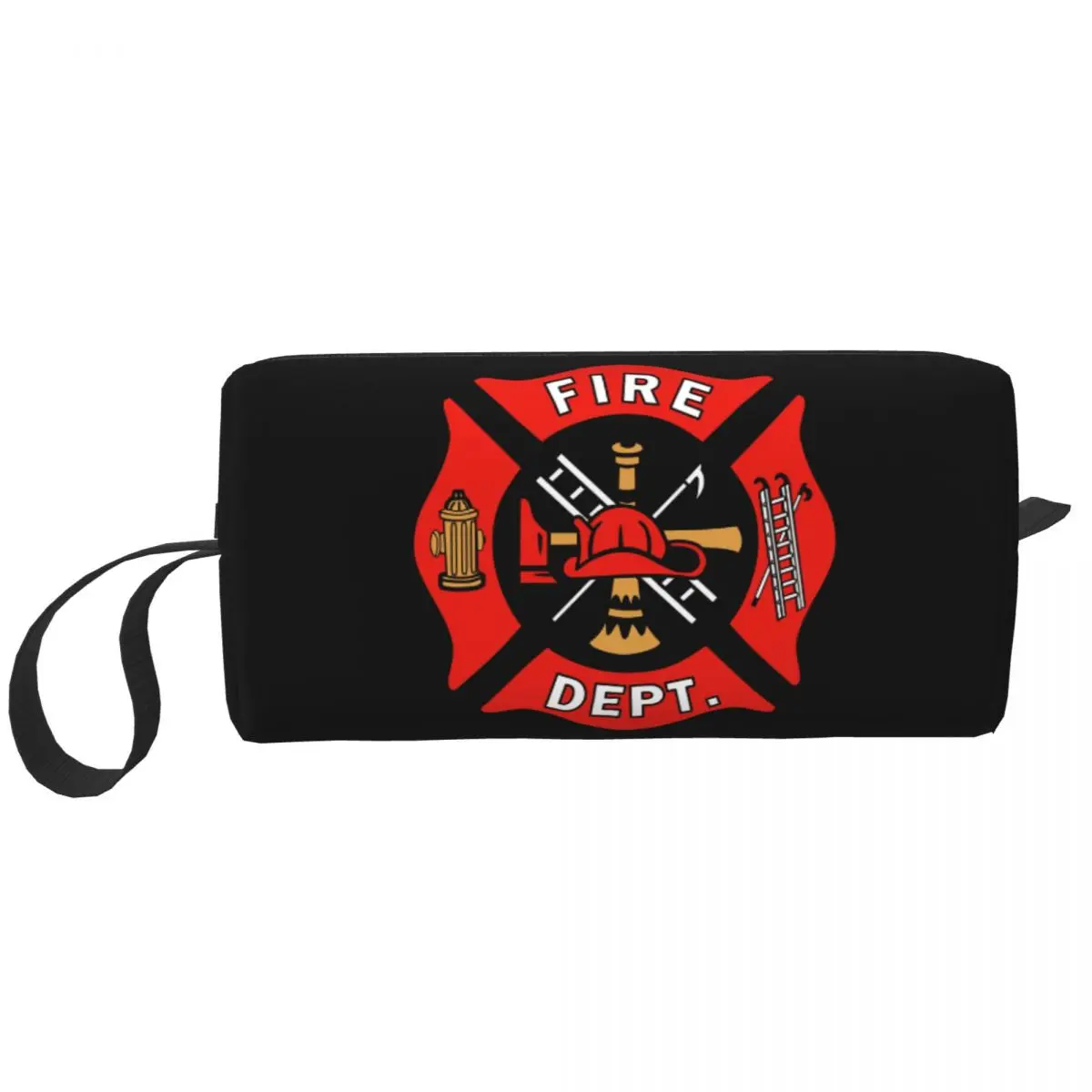 

Custom Firefighter Department Logo Travel Cosmetic Bag Fireman Fire Rescue Makeup Toiletry Organizer Beauty Storage Dopp Kit