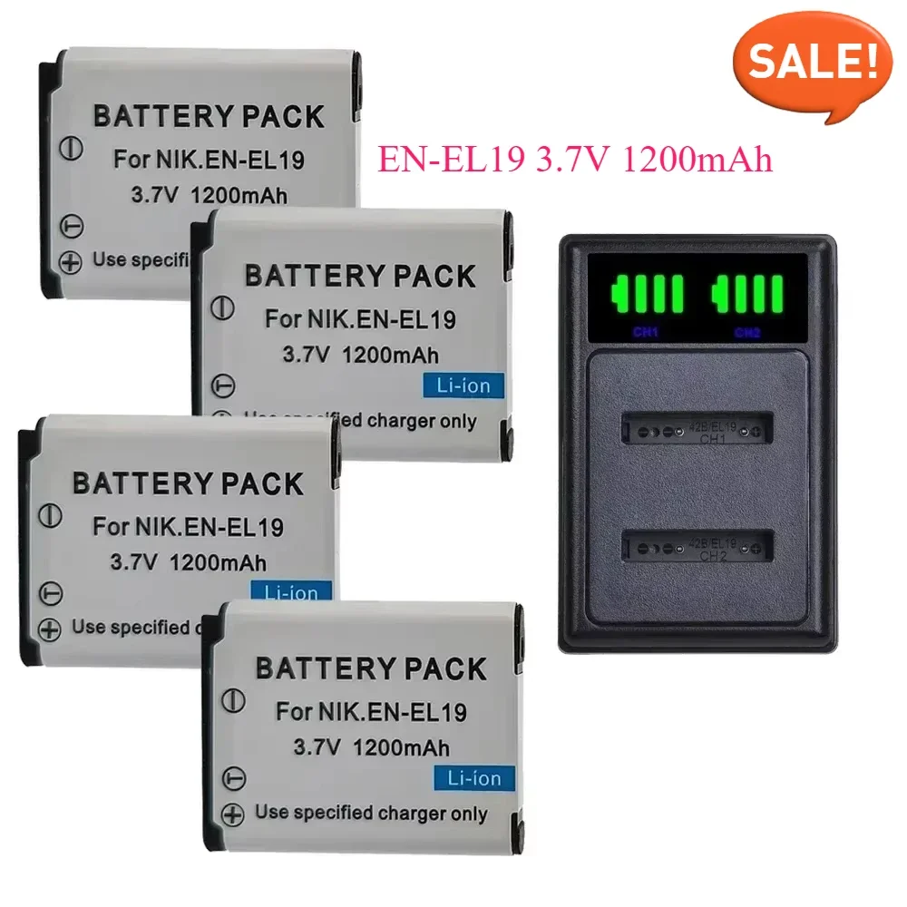 Аккумулятор для камеры + двойное зарядное устройство со светодиодной подсветкой