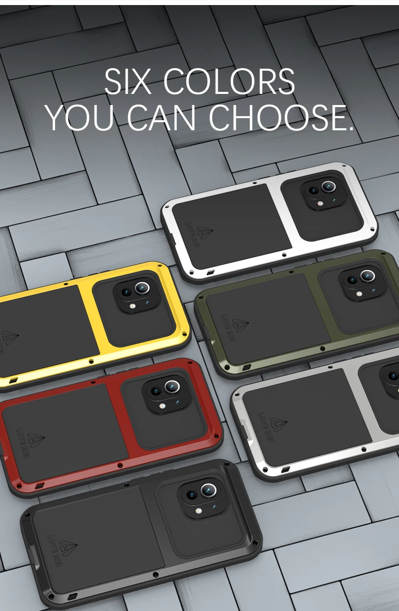 Love Mei Aluminum Metal Case For Xiaomi Mi 11 10 Pro 6 Mi11 Cover Powerful Armor Shockproof Life Waterproof Case 5g Capa Funda