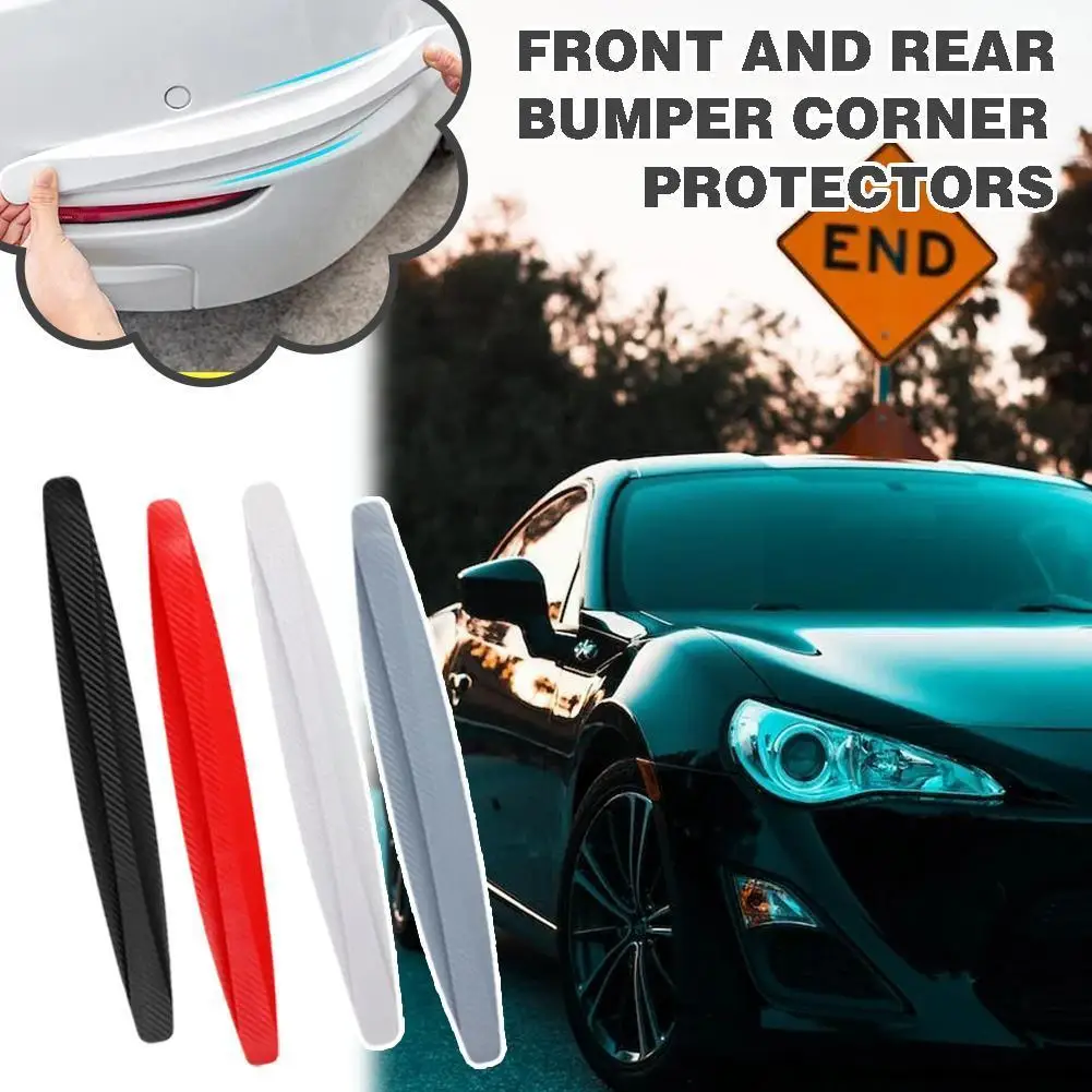 

1 Pair Front And Rear Bumpers Anti-collision Strips Guard Corner Door Anti-Collision Lip Protector Car Rubber Universal Cov E5N1