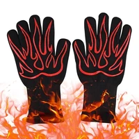 gloves heat resistant silicone bbq non slip fireproof cooking baking barbecue quilted liner silicone oven mitts kitchen
