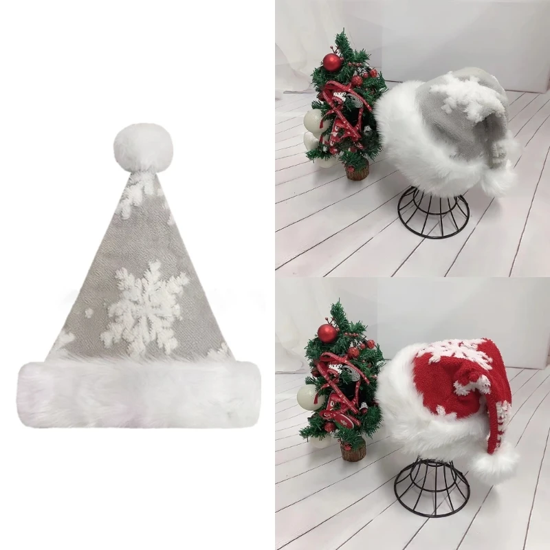 

MerryChristmas Santa Cap Short Plush Santa Hat New Year Party Props Hats