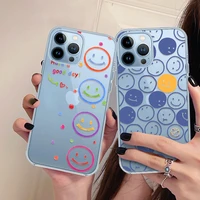 phone case for iphone 13 12 11 6 6s 7 8 plus x xr 11pro xs max transparent cute cartoon smiley soft tpu capa for iphone 12 cover