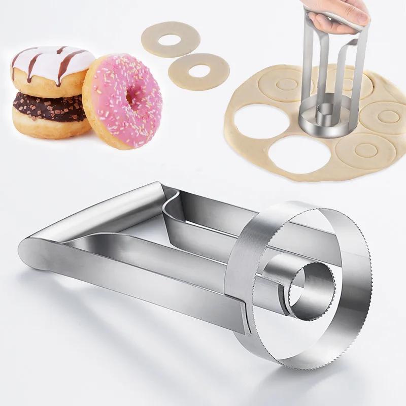 DIY Donut Maker Mold Stainless steel Doughnut Cake Maker Mold Biscuit Stamp Mould Bread Pastry Cookies Cutter Kitchen Gadgets