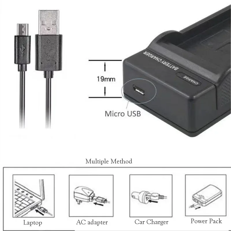 Тонкое Зарядное устройство USB Micro для фотоаппаратов Nikon S550 S560