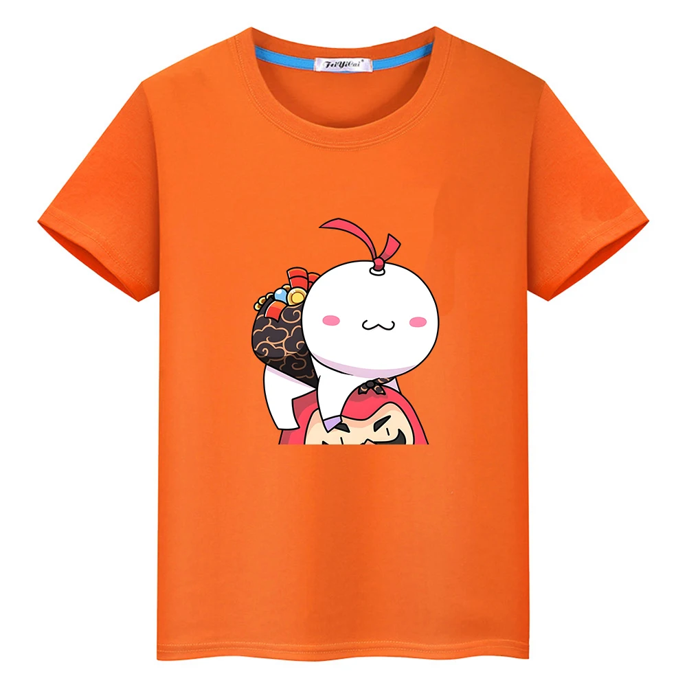 

Kawaii Onmyoji Paperman Printing T-shirt 100% Cotton High Quality Summer Tee-shirt Casual Boys and Girls Cartoon Tshirts O-neck