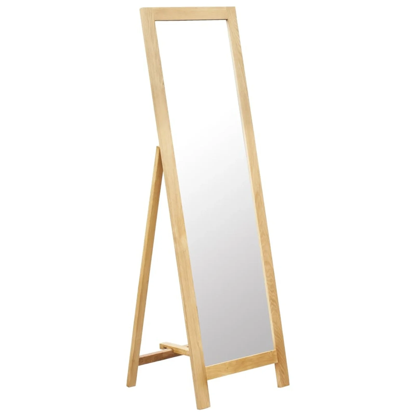 

Freestanding Mirror 18.8"x18.3"x59" Solid Oak Wood