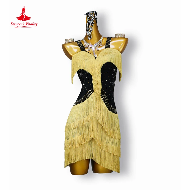 

Женское платье с кисточками для латинских танцев, Высококачественная юбка с бахромой