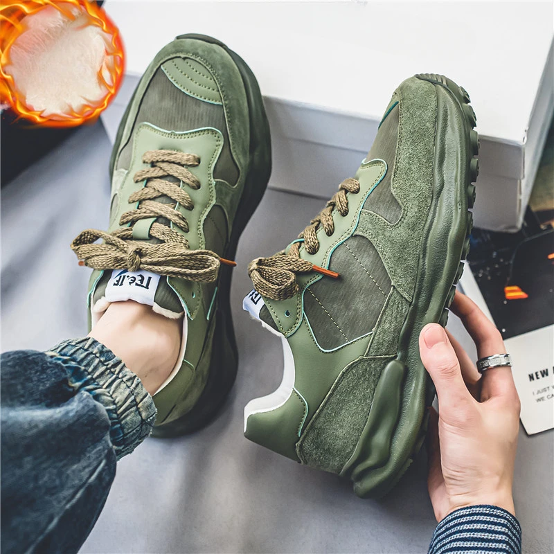 

Зимние мужские ботинки, беговые ботинки, модная спортивная обувь для бега на открытом воздухе, амортизирующие кроссовки, черная обувь для корзины, хлопковая обувь до щиколотки