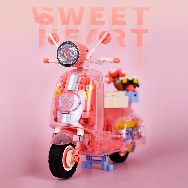 Анима мультфильм мотоцикл детские развивающие сборные игрушки механическая