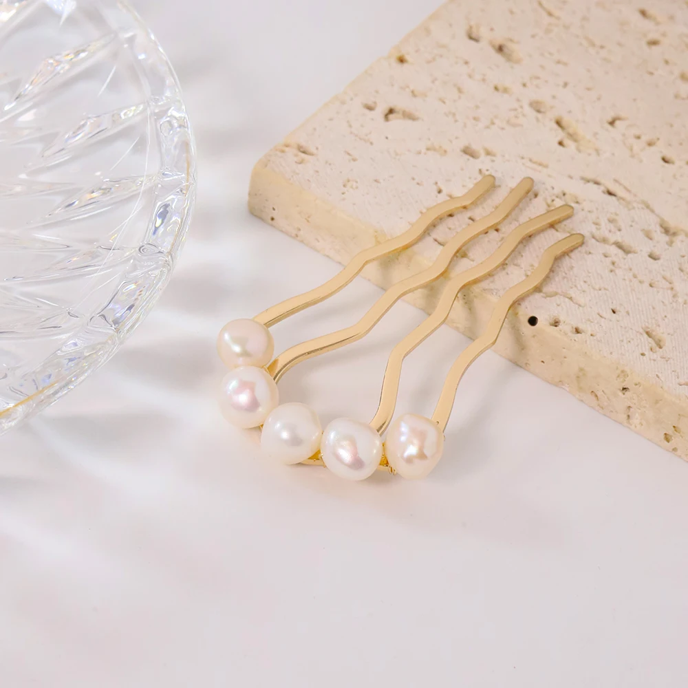 Женские заколки для волос с натуральным жемчугом