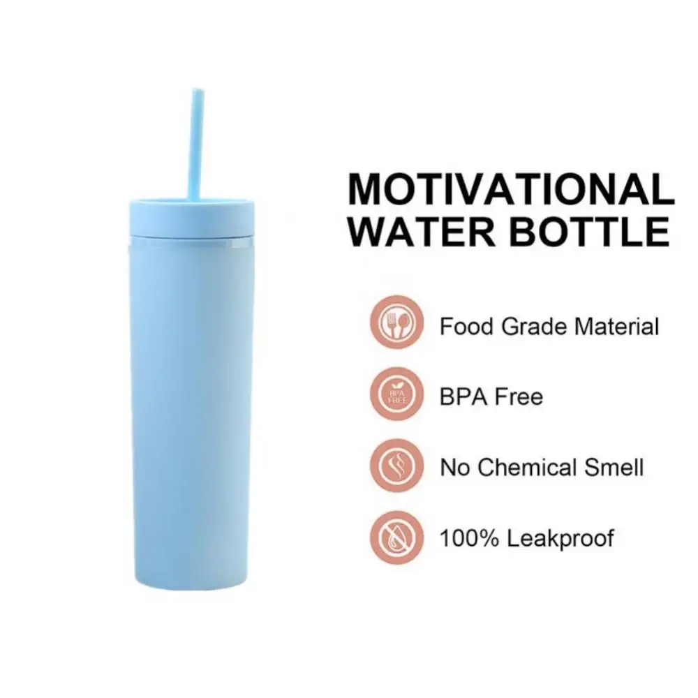 Персонализированные тонкие тумбы 16 унций матовая акриловая бутылка для воды с