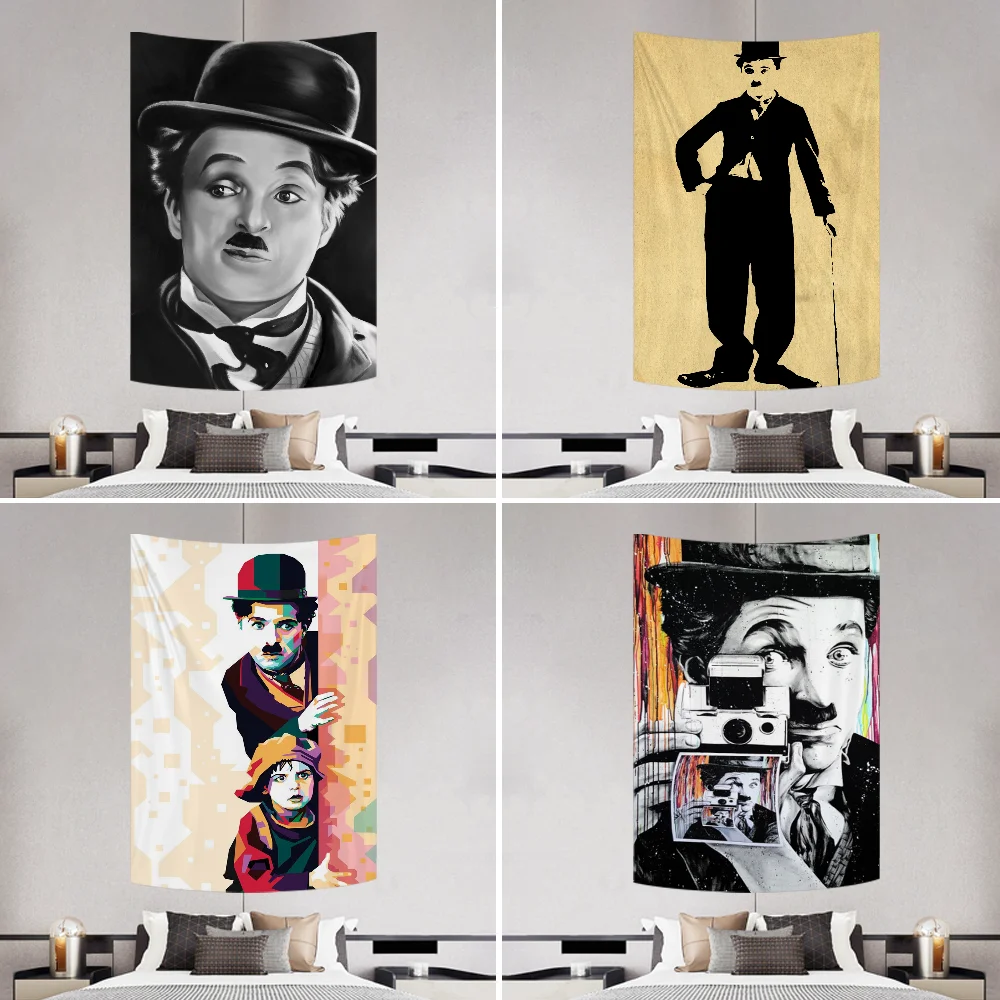 C-Chaplins Actor Charlie Tapestry Decoration Party Background Hanging Cloth Bedroom Room Decor Aesthetic
