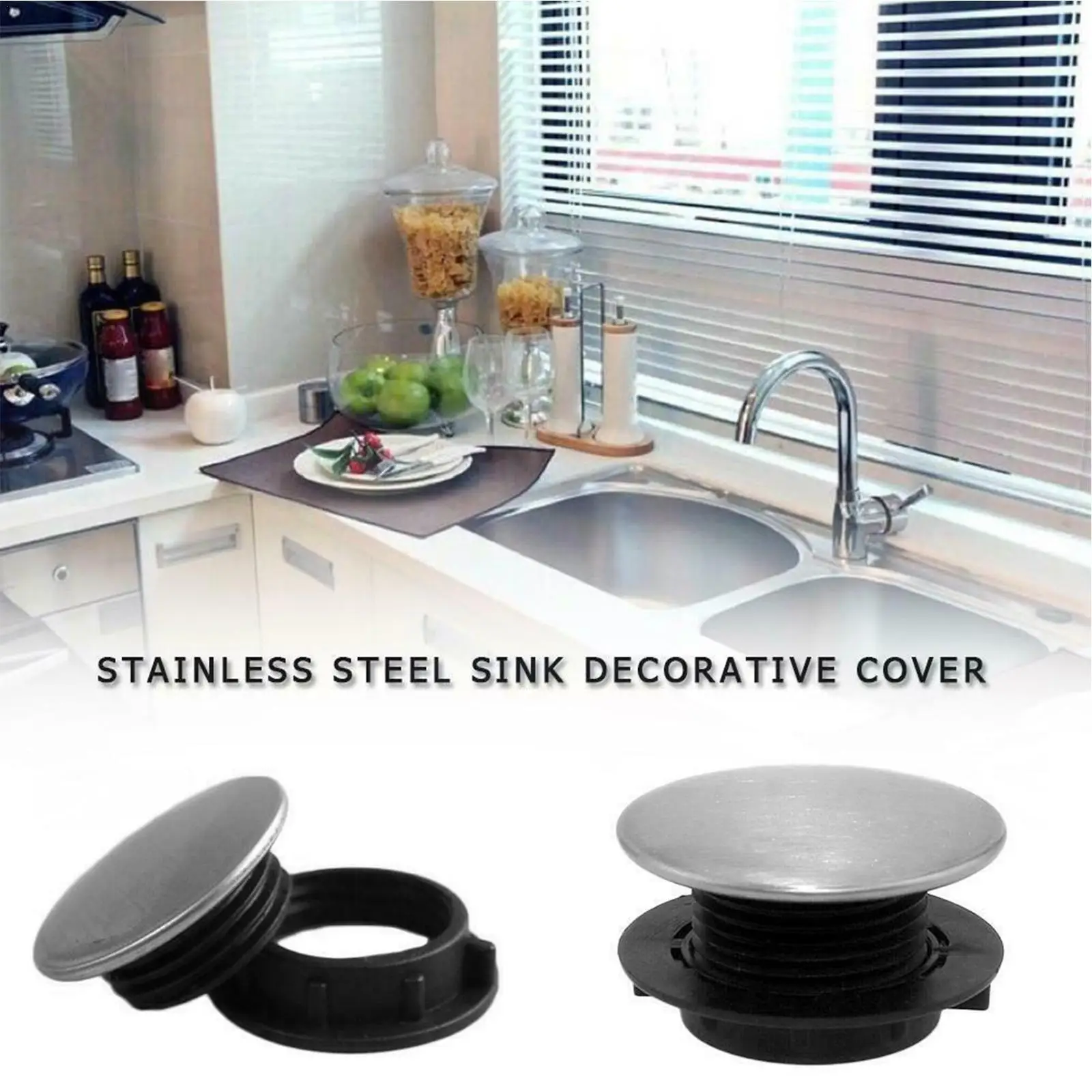 

1pcs Practical Faucet Hole Cover Steel Tap Hole Cover Sink Kitchen Kitchen Plug Washbasin Accessories N1p1