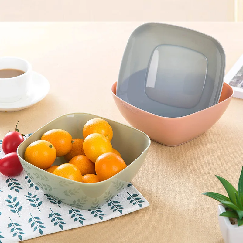 

1 Pack Plastic Square Fruit Snack Salad Bowl Vegetable Candy Small Snack Food Box Dried Fruits Bowls Salad Bowl Fruit Plate