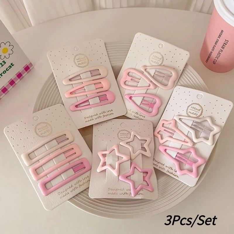 

3pcs/set Hairpins for Girls Children Star BB Hair Clips Pin Mini Korean Style Frosted Candy Color Kid Snap Ornaments Accessories