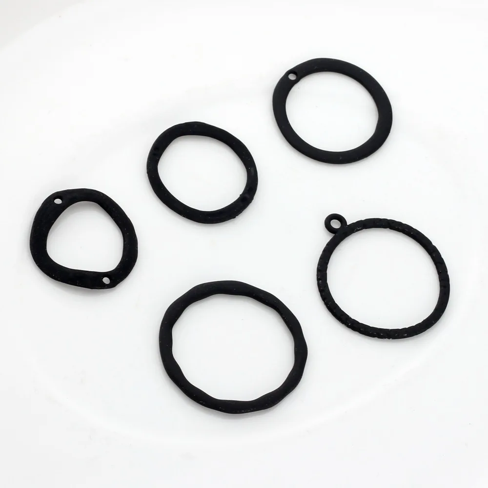 

10pcs Black Color Earrings Pendant Connectors Irregualr Hollow Pendant Charms Necklace Earrings Jewelry Making Findings