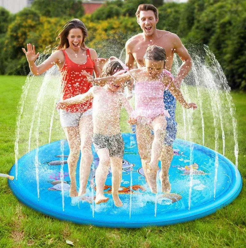 

170/100cm Kids Inflatable Water spray pad Round Water Splash Play Pool Playing Sprinkler Mat Yard Outdoor Fun Swimming Pools