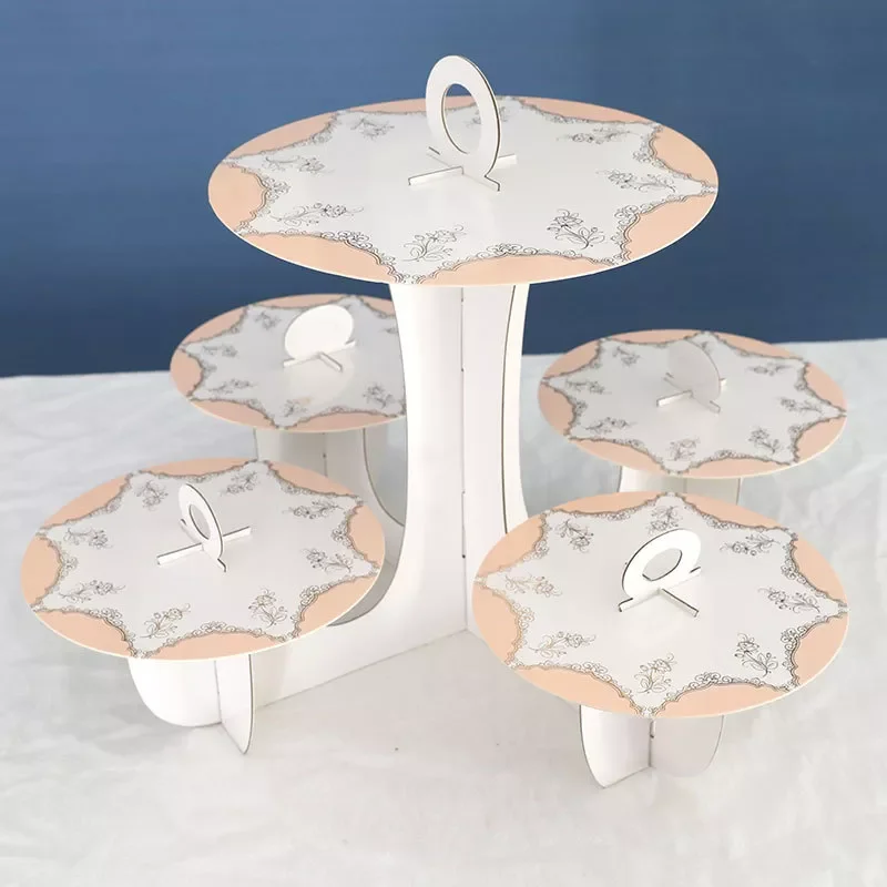 

NEW2023 5 Plate Cupcake Paper Stand Cupcake Wrappers Kids Birthday Party Supplies Sweets Dessert Table Decorations Candy Holder