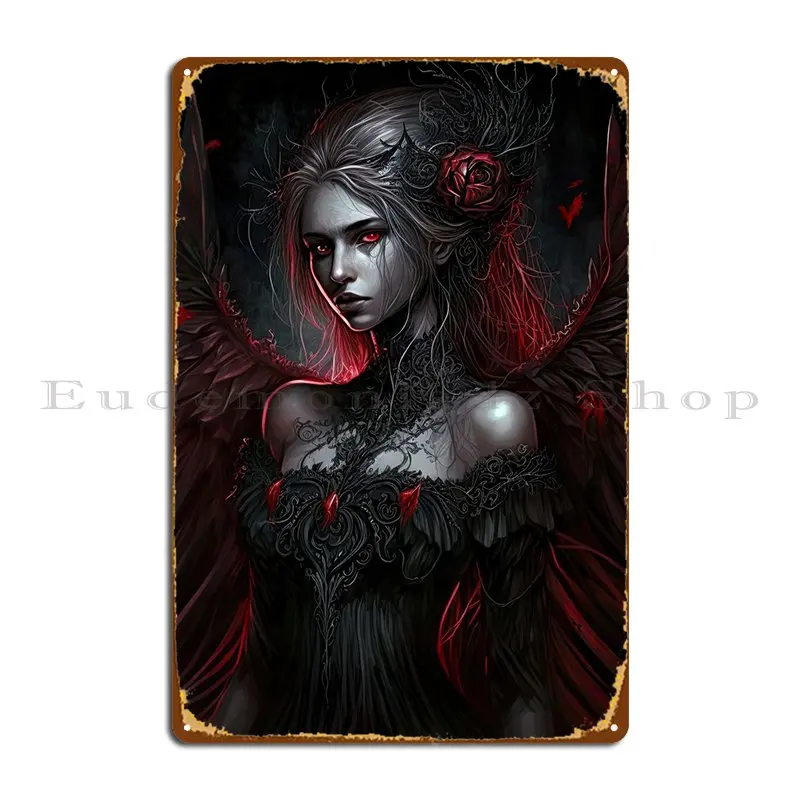 A Beautiful Gothic Fairy Metal Sign Garage Mural Garage Cinema Character Tin Sign Poster