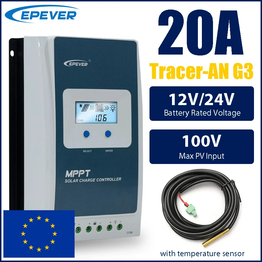 Солнечный контроллер MPPT 20A 12 В 24 130 Вт 260 зарядное устройство 100 входная панель EPEVER