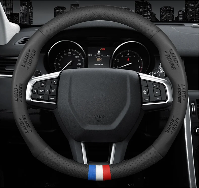 

For Land Rover Range Rover Discovery 3 Evoque Velar Denfender Freelander Car 3D Embossing Logo Breathable Steering Wheel Cover