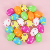 12pcs easter hollow plastic eggs diy decoration multicolor painted fillable kids toy gift box easter party supplies home decor