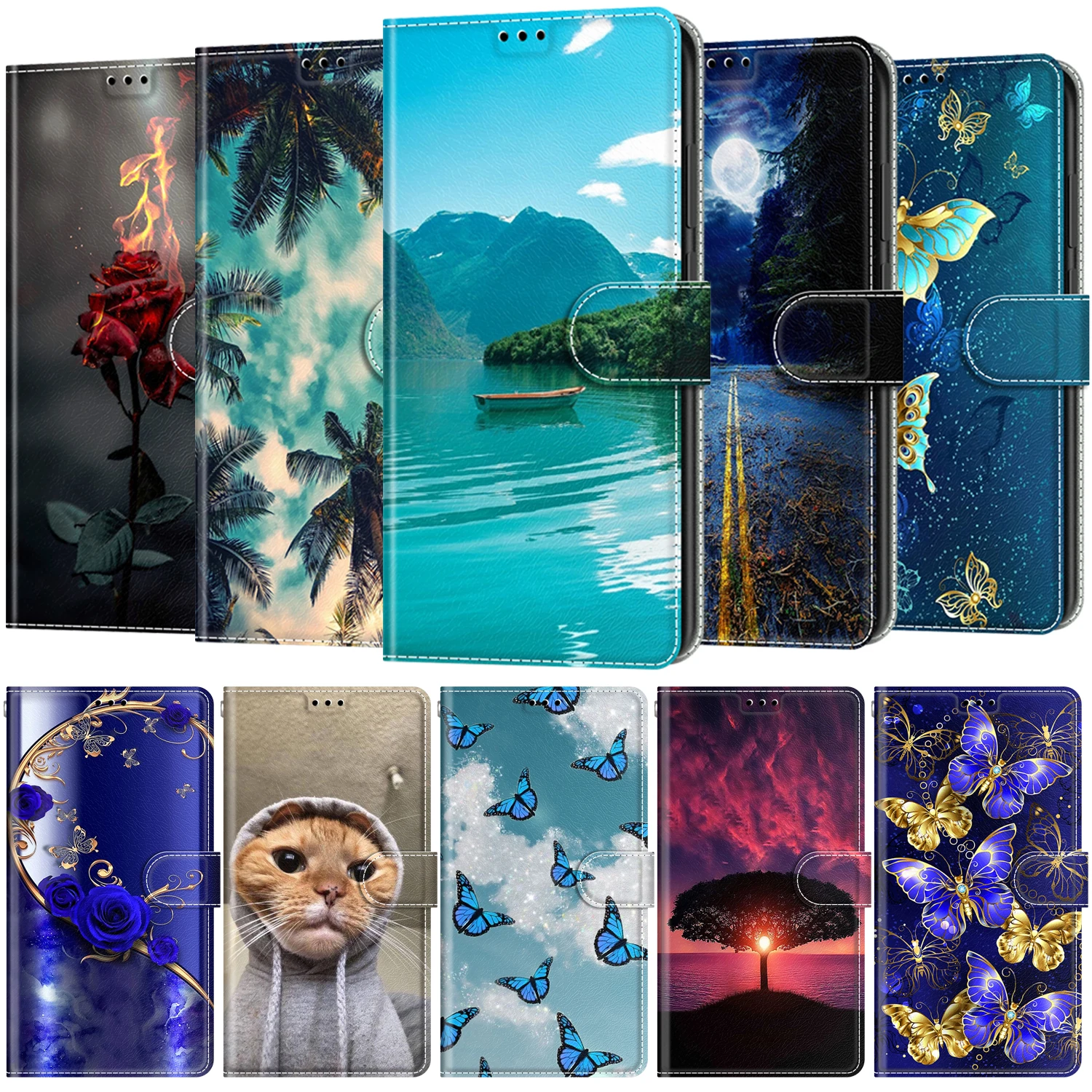 

Book Cover For Oppo A1 A1x A8x A57 A57e A57s A58 A58x A77 A78 4G 5G 2022 Fundas Phone Case For Realme Q50i V23 Narzo 50 5G Case