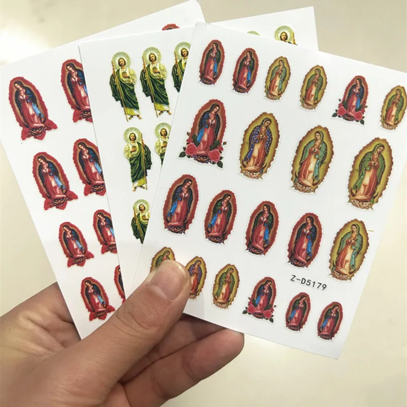 

5pcs/1pcs Mary Virgin Nail Stickers Jesus Christ Nail Decals DIY Manicure Accessories Tips Nails Art Decorations Supplies Wrap