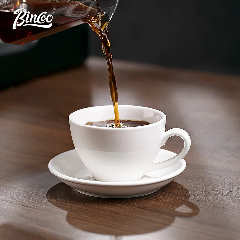Bincoo Coffee Cup and Saucer Ceramic High-End Exquisite Egg Professional Latte Art High-Value Japanese Style