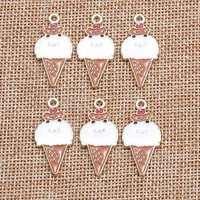 10pcs 1429mm cartoon enamel ice cream charms for diy jewelry making cute girl charms necklaces pendants earrings accessories