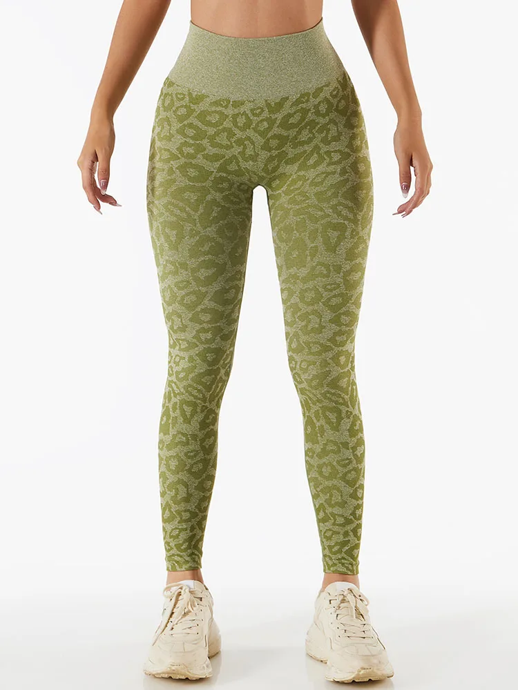 

Women Squat Proof Yoga Pants Sexy Leopard Leggings High Waist Elastic Seamless Leggings Gym Fitness Sport Workout Tights
