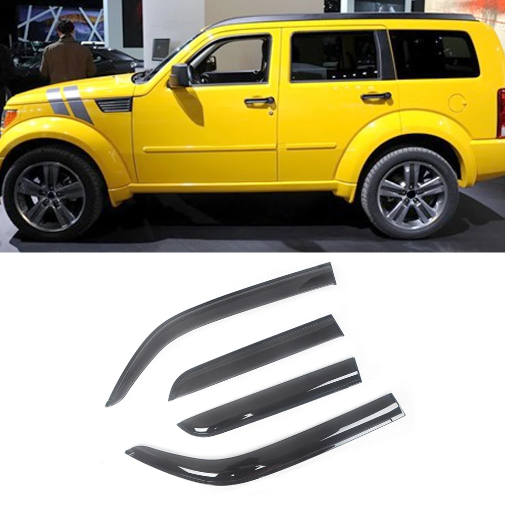 

For Dodge Nitro 2007-2011 Auto Side Window Wind Deflectors Visors Black Rain Guard Door Visor Vent Shades Dark Smoke Ventvisor